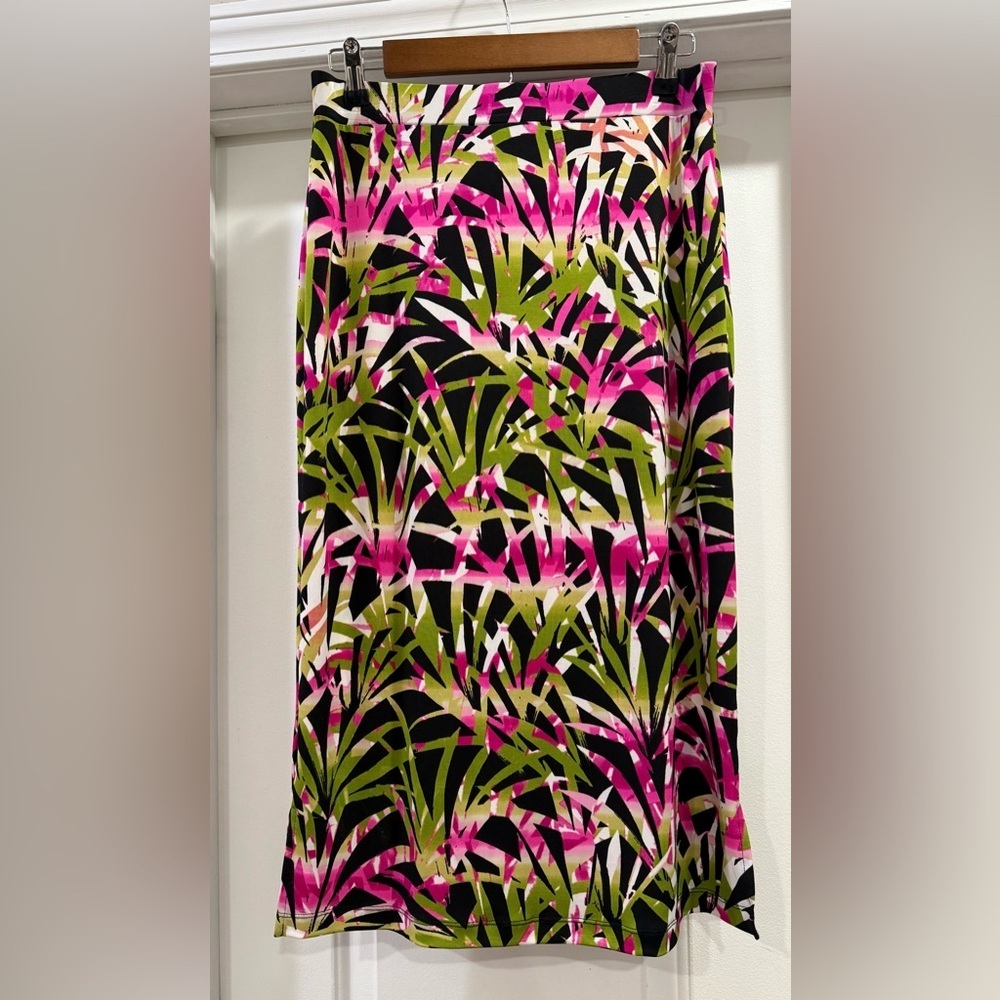 Kasper Tropical Leaf Print Pencil Skirt Size 2